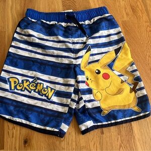 Pokemon Nintendo Boys Youth Size 10/12 Multicolor Pikachu Mesh Lined Swim suit